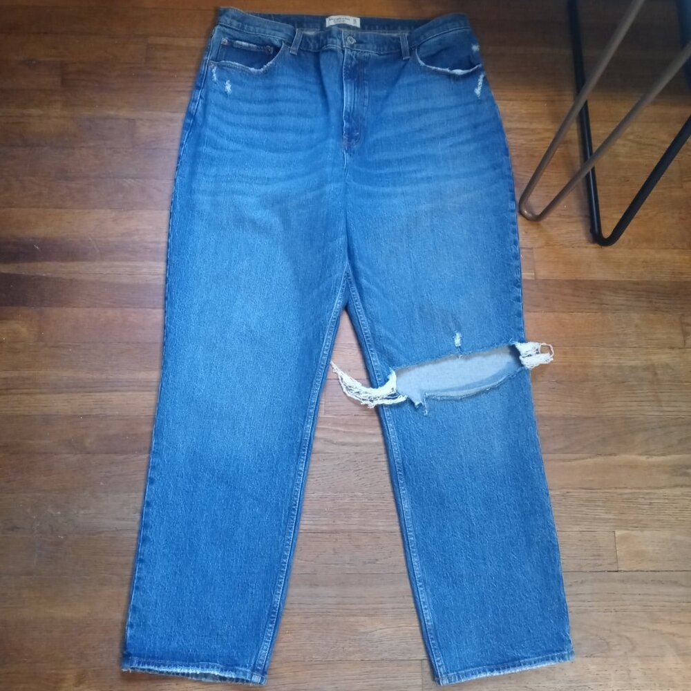 ABERCROMBIE & FITCH ultra high rise the 90s straight jeans (18R/34)